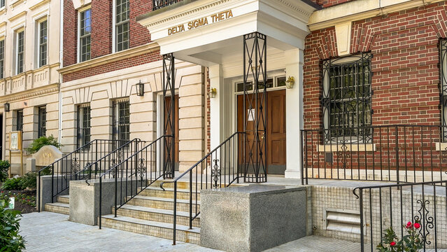 Grand entrance of Delta Sigma Theta headquarters