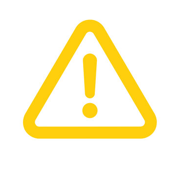 Yellow warning triangle with exclamation mark icon, ecology alert symbol 