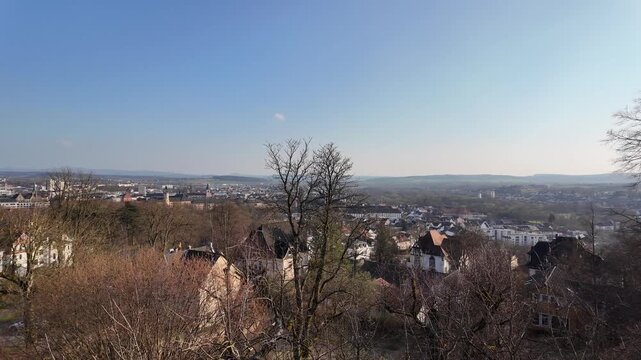 Cinematic View Of Fulda Cityscape From The Michaelsberg Area