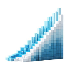 Fototapeta premium Ascending steps of light blue and white blocks, creating a visual trend