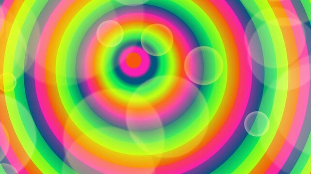 Vibrant multicolored concentric circles pattern background