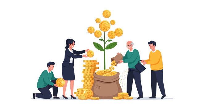 People investing and growing their money.