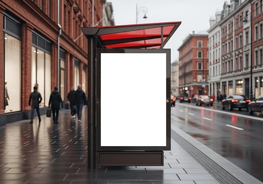 Empty digital billboard in urban street