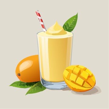 Erfrischender Mango Lassi sommerlich serviert