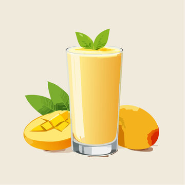 Erfrischender Mango Lassi sommerlich serviert