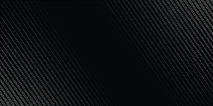 Black oblique straight line background. Dark linear abstract wallpaper. Elegant luxury striped gradient texture. Grey diagonal lines backdrop for flyer, banner, poster, presentation. Vector
