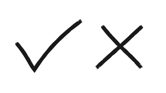 checkmark versus cross symbol comparison