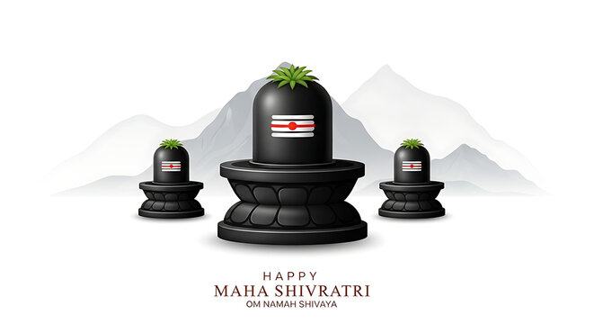 Shiva linga with mountains