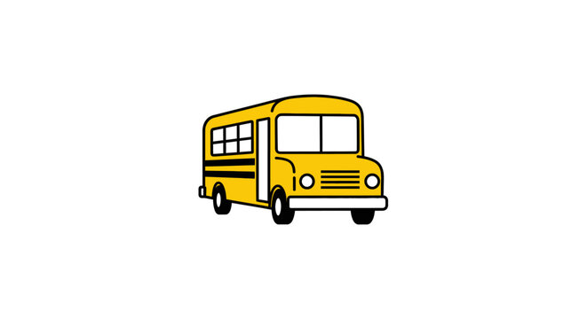 Yellow School Bus Front View.