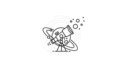 Telescope looking at the planet Saturn. © sidik