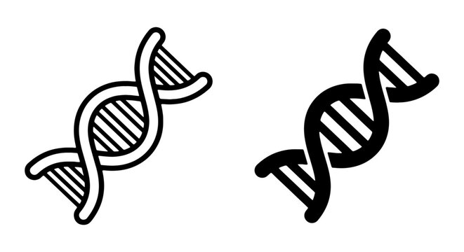Vector illustration of dna double helix structures in black and white