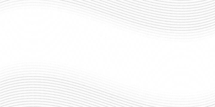 Abstract dotted wave line background. Light grey dynamic dash stripe texture. Warped and curved lines wallpaper for tech design template, presentation, brochure, leaflet, booklet. Vector backdrop