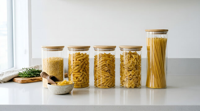 Modern Kitchen Pasta Storage Concept