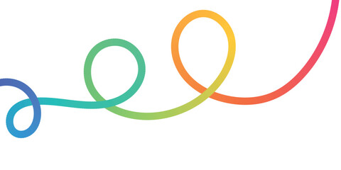 Obraz premium Vibrant rainbow colored slinky toys twisted and curled against white background 