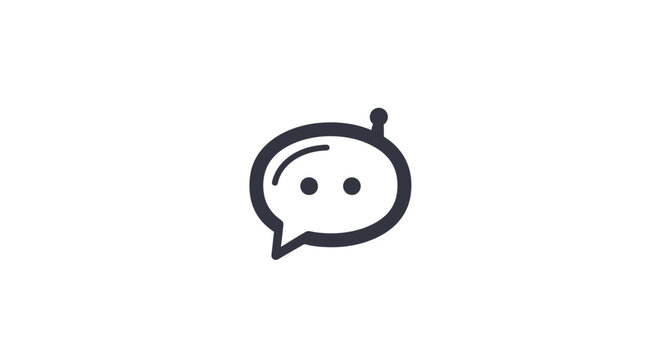Simple black speech bubble icon.