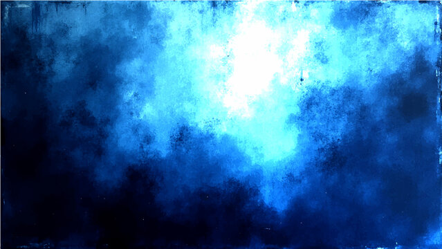 Vector Abstract background with shades of blue smoky sky and bright light creating dramatic effect for concept or design.