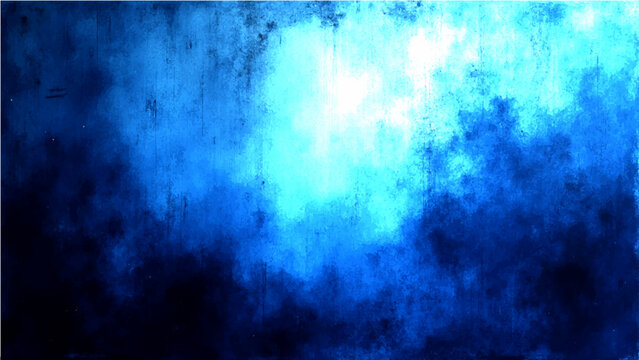Vector Abstract blue cloudscape painting featuring ethereal forms and textured details with gradient colors of cerulean, azure and sapphire hues.