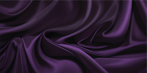 Obraz premium Elegant purple silk and satin fabric background featuring smooth flowing waves of luxury textile material with a shiny soft texture and elegant curves for a decorative backdrop