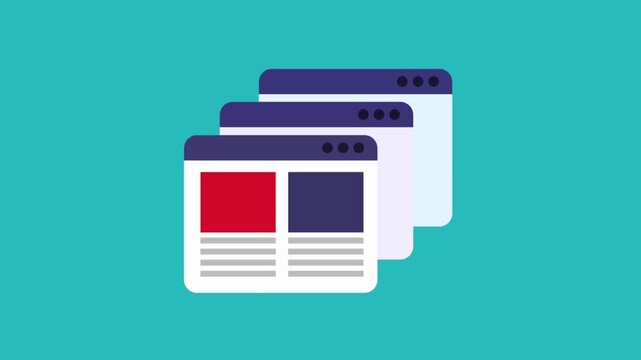 Webpage design elements in motion.