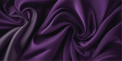 Obraz premium Elegant purple silk and violet satin fabric background featuring smooth luxury waves and shiny textile texture for a soft pink drapery backdrop