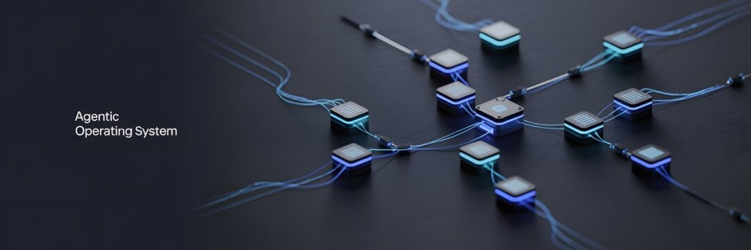 Agentic operating system concept with interconnected modular ai nodes