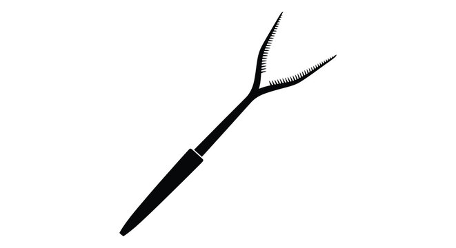 Black hair pick silhouette against a white background high quality professional detailed modern