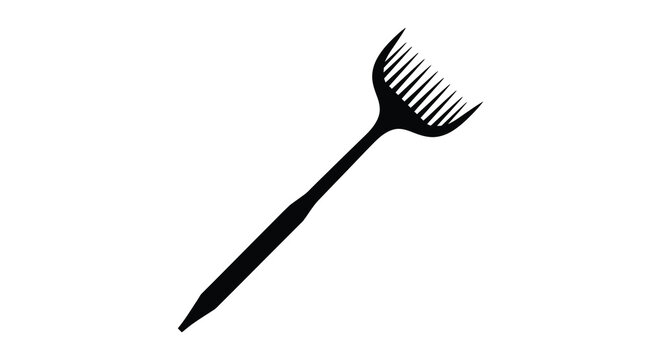 African pick comb silhouette on a white background high quality professional detailed modern