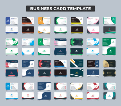 Corporate modern business Card Template Collection or vector visiting card design