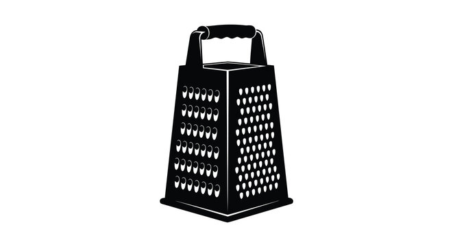 Black box grater silhouette on a white background kitchen utensil design silhouette