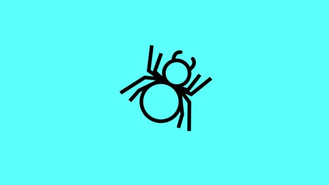 Spider icon animation - Halloween icon symbol motion design