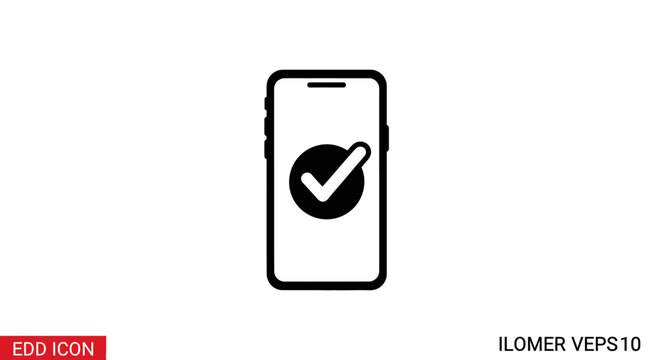 Smartphone with Checkmark on Screen.