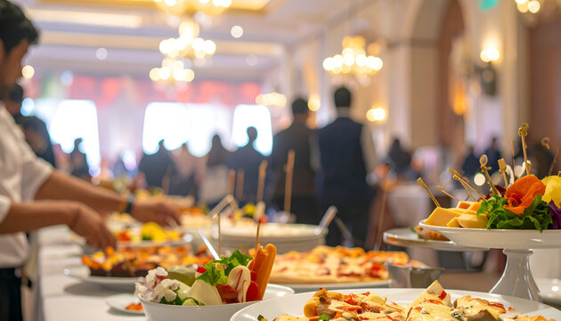 Elegant Buffet Catering Service with Delicious Food Displays.