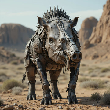Ancient Robotic Daeodon in Open Terrain