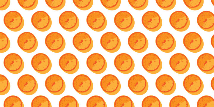 Seamless Orange Slice Pattern Background With Repeating Citrus Slices and Fresh Summer Texture