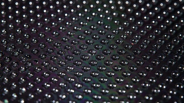 Close-up of star tracker sensor with numerous small white dots on a dark background, representing celestial navigation