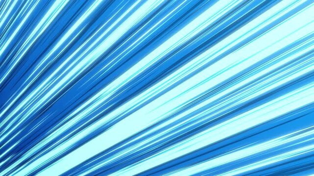 Anime speed lines with blue and light blue streaks, strong diagonal motion effect, clean dynamic background, high-quality 4K video.