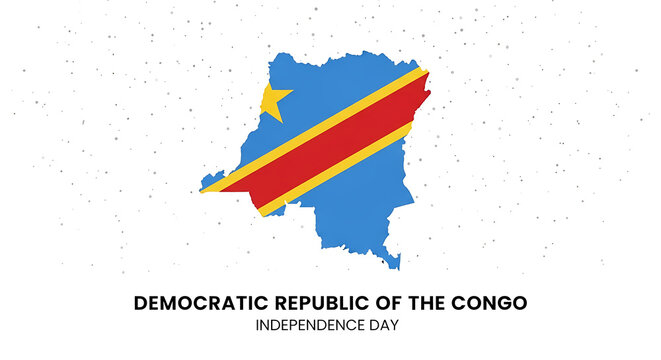 Democratic republic of the congo map with flag