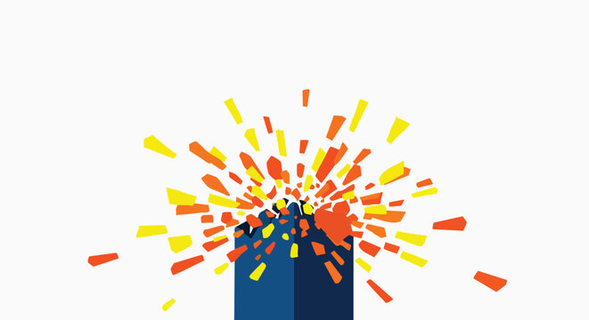Disruptive innovation concept illustrating market breakthrough and radical creative transformation for B2B marketing agencies and corporate strategy presentations