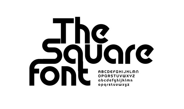 Minimalistic Geometric Font Logo Alphabet Creative Art Letter Set Modern Typography, Bauhaus Art Typographic Design for Architecture Project Title, Creative Typo Poster Headline. Vector Typeface