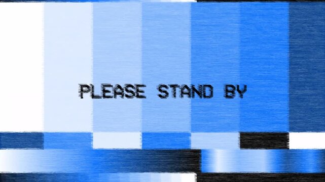 Please stand by sign appears on a classic television test pattern.tv test pattern for retro or vintage media concepts, broadcasting announcements, technical difficulties, or waiting messages.