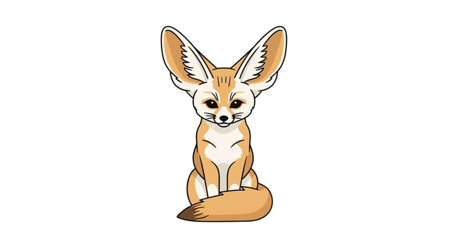 Cartoon fennec fox with large ears.