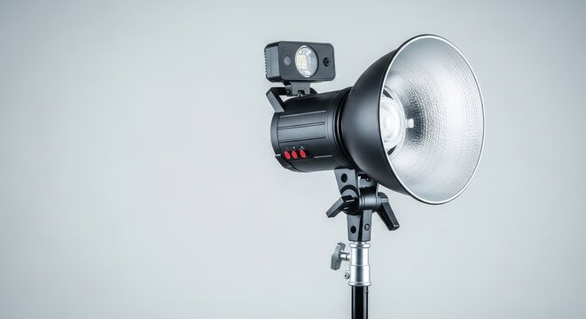 Flash fotografico esterno professionale con testa snodata orientabile, dispositivo per illuminazione artificiale avanzata in studio creativo, technology, manual, hot shoe