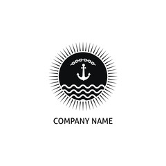 Anchor Logo with Hexagon and Sunburst © titik