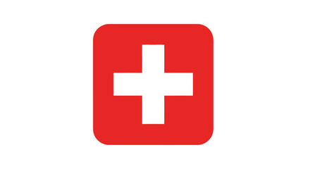 Obraz premium Red Cross Medical Symbol Sign.