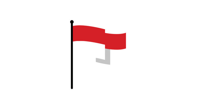 Red flag on a pole waving.