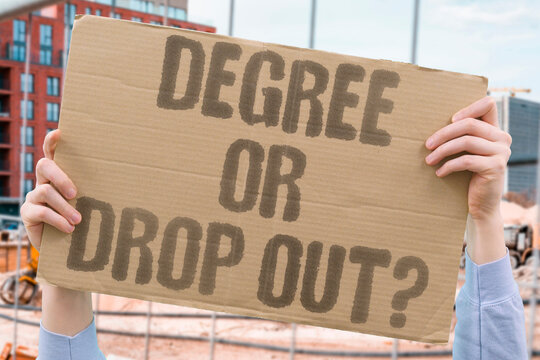 "Degree Or Drop Out?" Students weigh credentials against entrepreneurial risk. DEGREE. DROPOUT. STUDENT. RISK. CREDENTIAL.