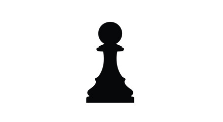 Black chess pawn isolated on a white background simple silhouette high quality professional detailed modern elegant stylish clean crisp vibrant colorful © ArtBySalea07