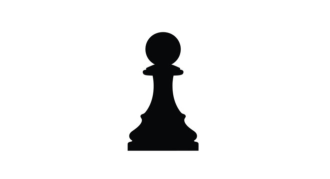 Black chess pawn isolated on a white background simple silhouette high quality professional detailed modern elegant stylish clean crisp vibrant colorful