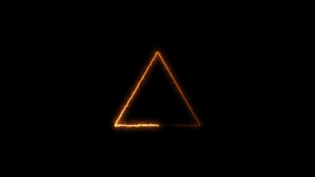 Abstract glowing triangle shape with neon light effects 4k.
