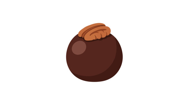 Chocolate truffle with smooth glossy surface and rich texture